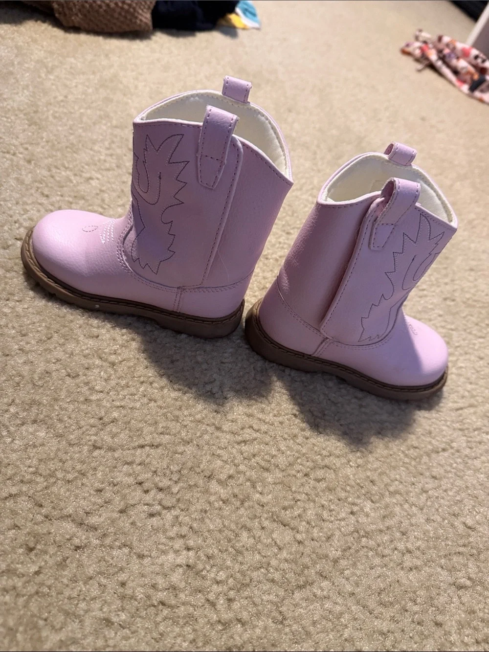 SHEIN Pink Girls' Western Cowgirl Boots